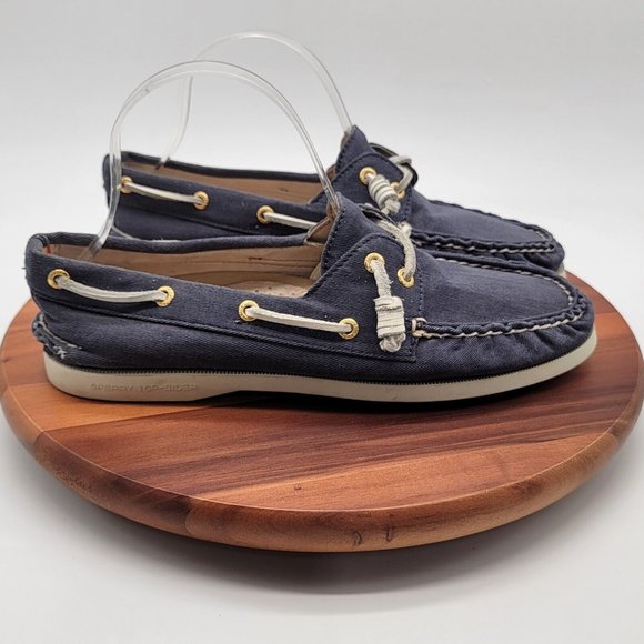 Sperry Top Sider Blue Denim Slip On 9826041 Authentic Original Boat Preppy Shoe - Picture 4 of 12